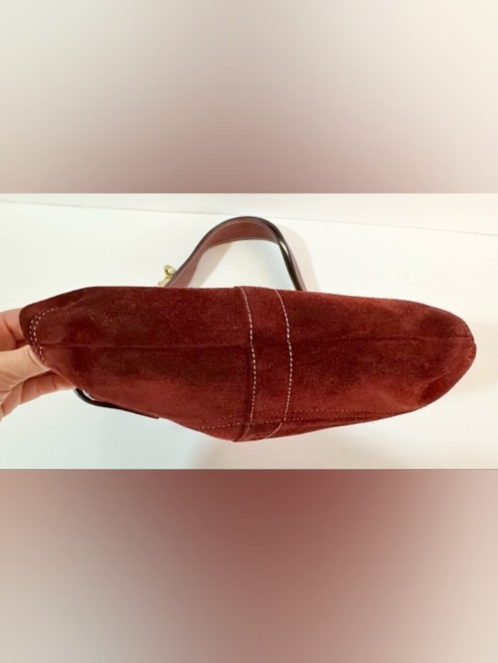Coach Vintage (2006) Red/Burgundy Suede Soho Buckle Shoulder Crossbody NWT - Picture 7 of 15